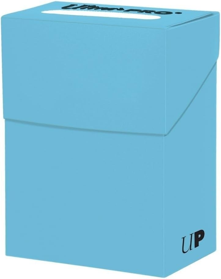Light Blue Deck Box - Durable, Water-Resistant Card Storage with 6 Compartments
