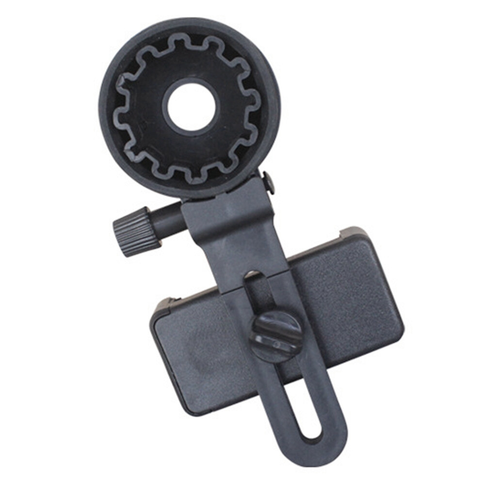 Black Cell Phone Adapter Holder Clip Bracket for Monocular Microscope Telescope