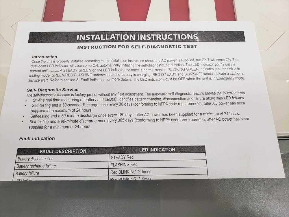 Unbranded Wet Location Combo LED Exit/Emergency Light, Double Face
