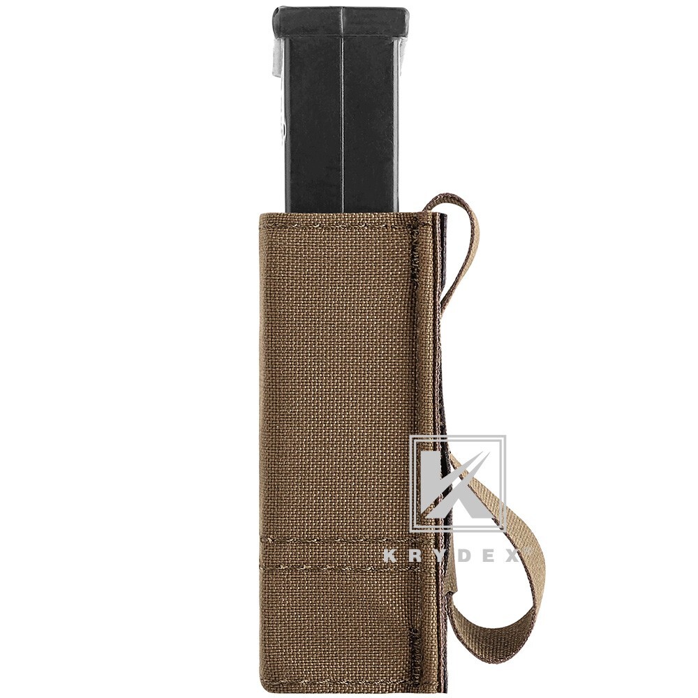 KRYDEX Tactical Double Stack Pistol Single Mag Pouch Belt / MOLLE Mounted Coyote