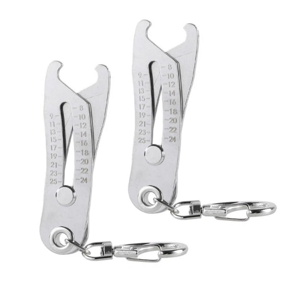 2× Portable Thread Checker Set - Precision Bolt Size Finder with Keychain Ring