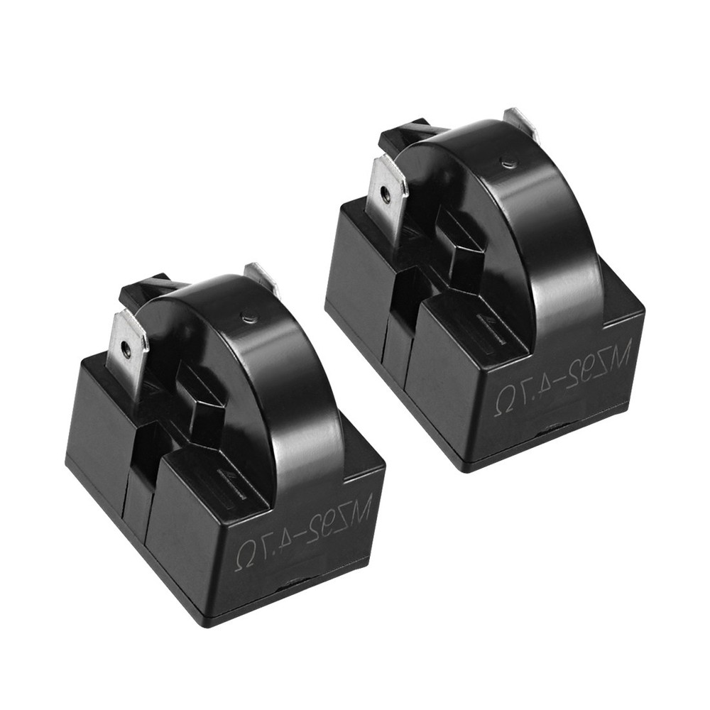 2Pcs 4.7 Ohm 2 Pin Refrigerator Start Relay for Compressor Accessories Black
