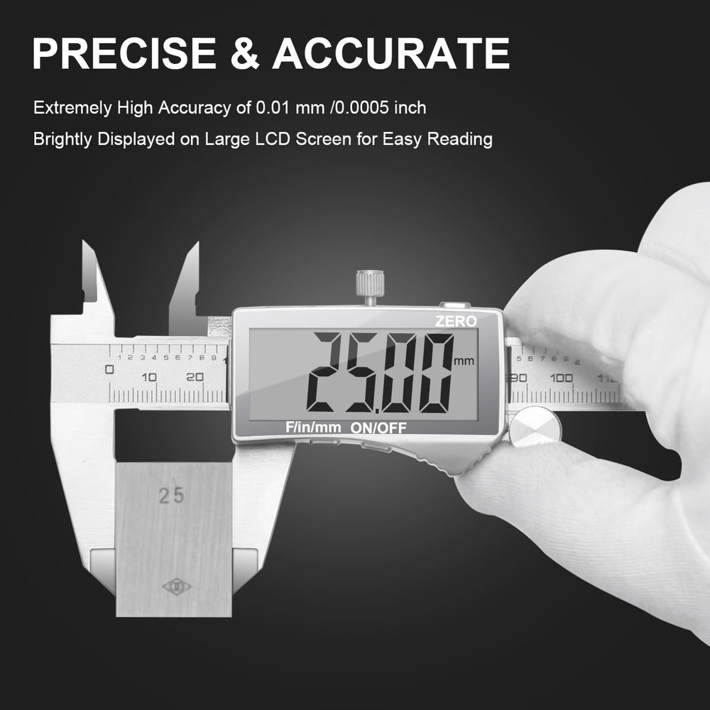 6" 150mm Digital Caliper Electronic Stainless Steel Measuring Tool LCD Screen
