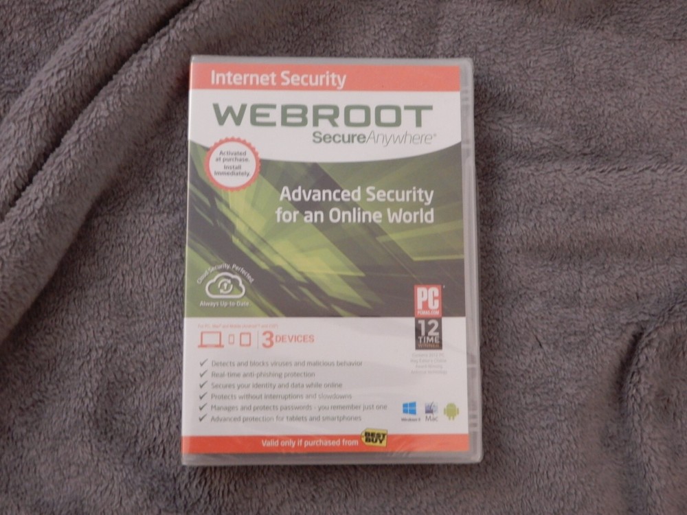 Internet Security Webroot Secure Anywhere 2013 NEW