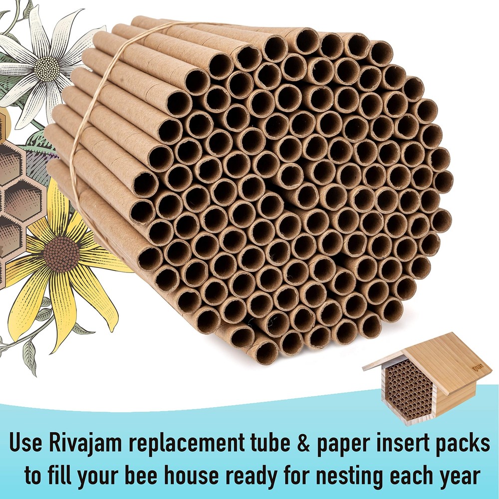 125 Pcs Mason Bee Paper Inserts Beekeeper Cardboard Replacement Inserts