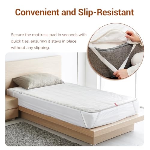 Heated Mattress Pad Twin Size, Foot Temp Diff Design & Preheat Function &