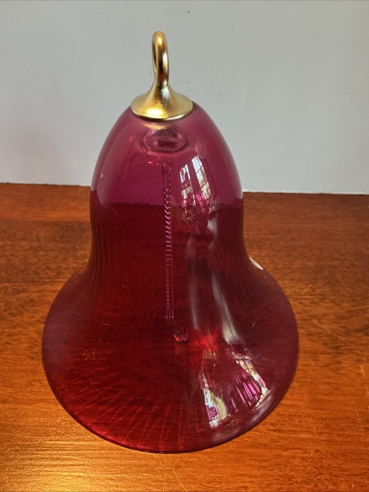 Mikasa Christmas Bell Ruby Red Lead Crystal 5.5” X 5”
