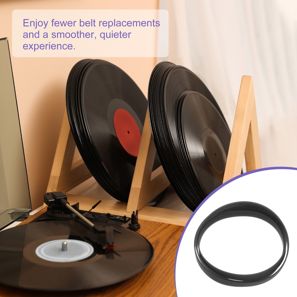 6 Pcs Turntable Belt, Folded Length 201mm Rubber Belts Replacement, Width 5mm