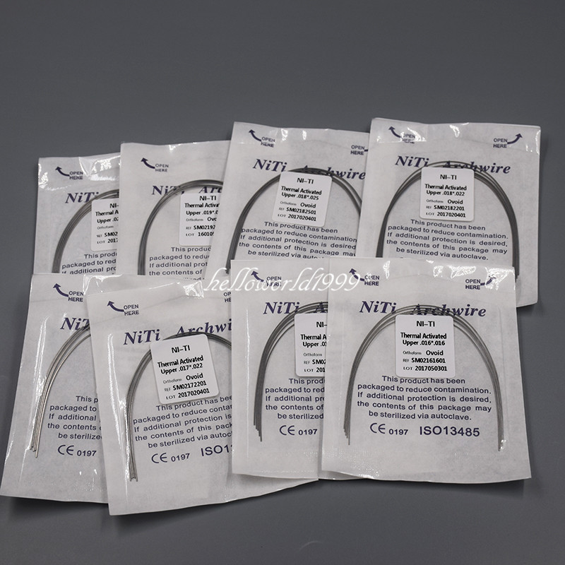 100 Pcs Rectangular Natural/Ovoid/Oval Dental Thermal Activated Niti Arch Wire