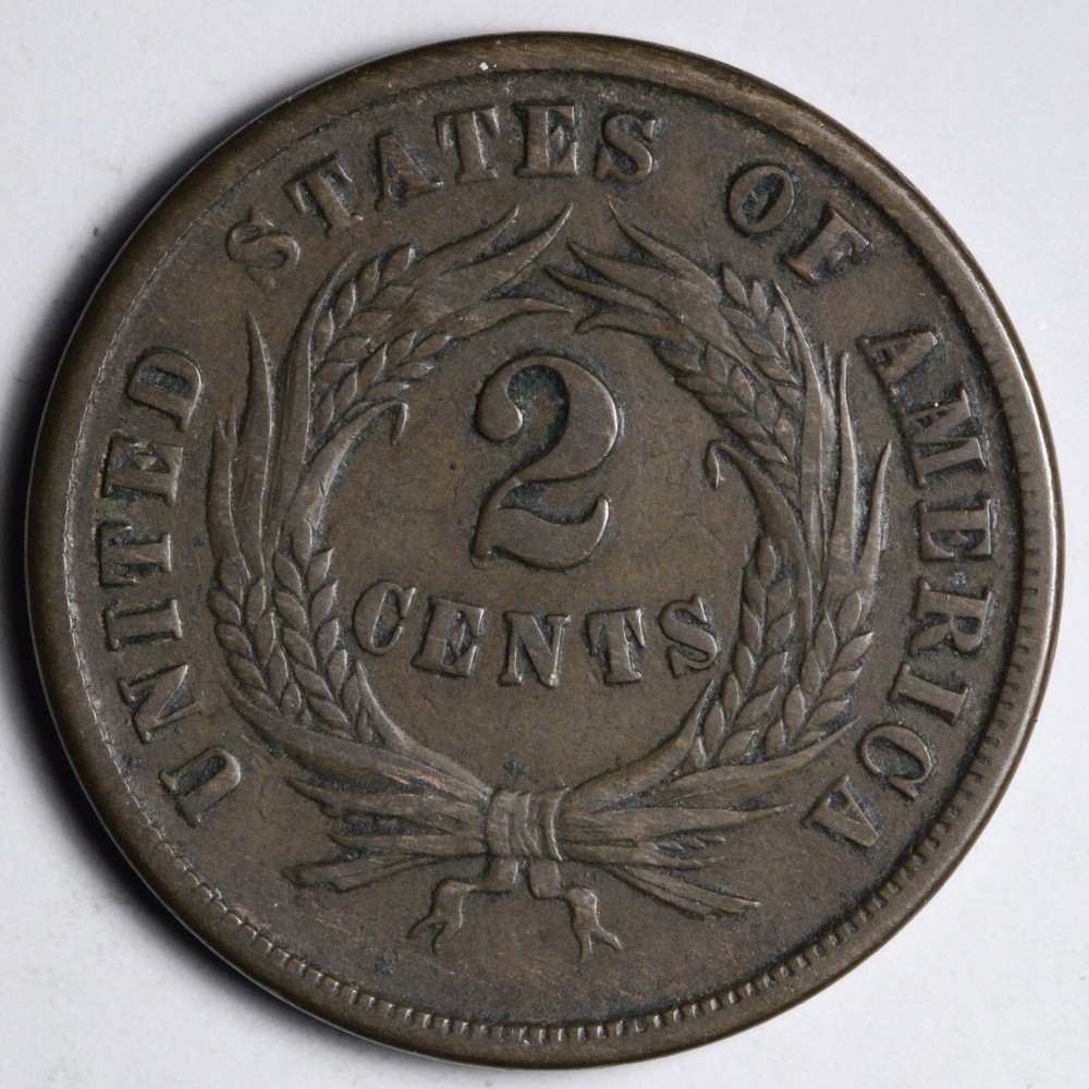 1864 Two Cent Piece XF E342 QANK