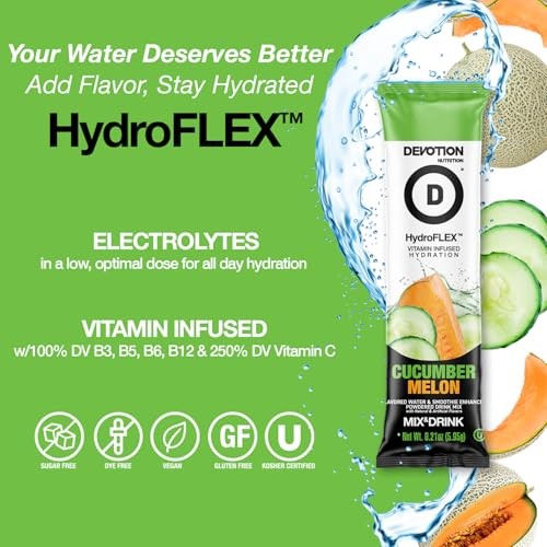 Devotion Nutrition HydroFLEX Water Flavoring Packets – Sugar-Free Hydration...