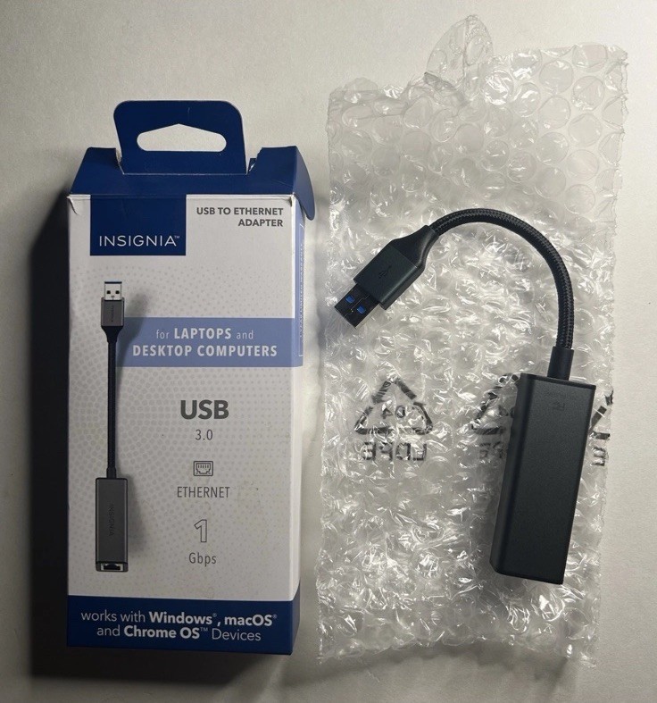 Insignia- USB to Ethernet Adapter - Black