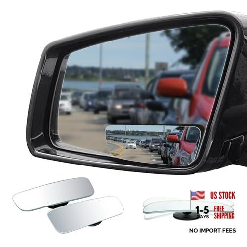 Rectangle Blind Spot Mirror, HD Glass Frameless Convex Frameless Rectangle