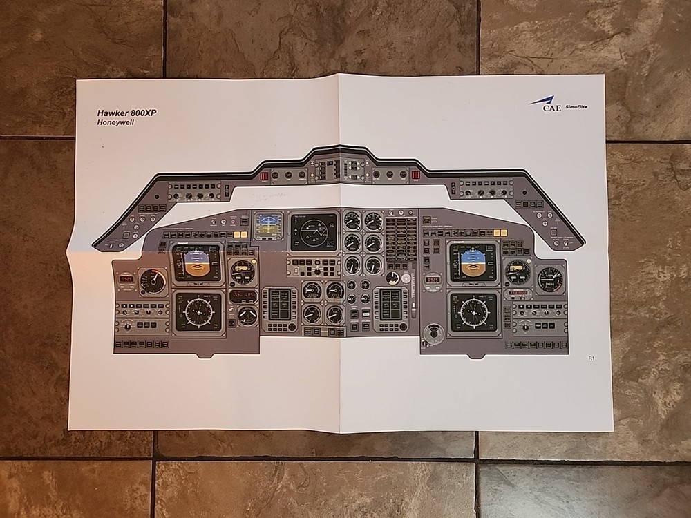 Hawker 800XP Avionics Instrument Panel Poster