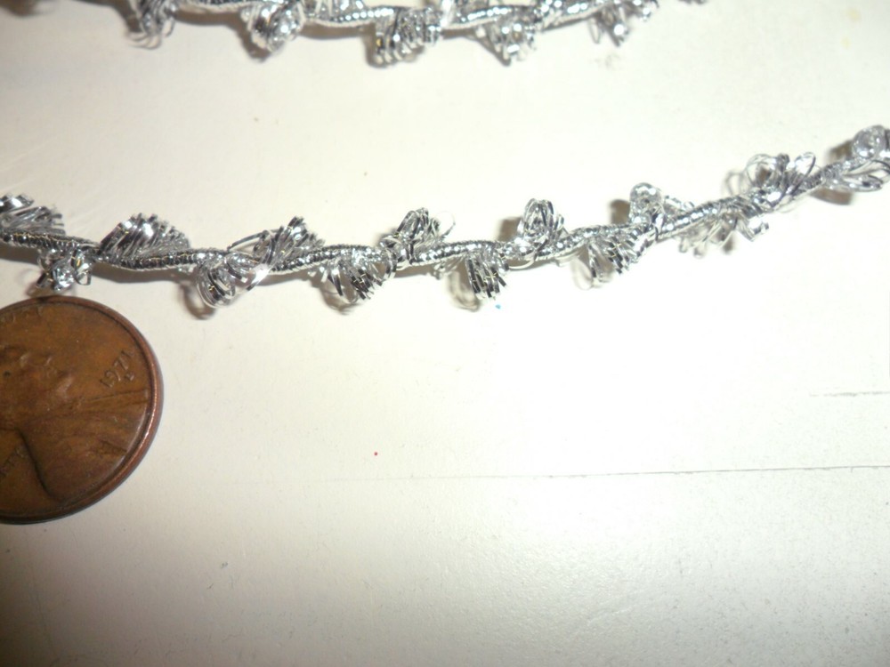 Vintage Elastic Metallic Braid - Silver 5 yards per Lot