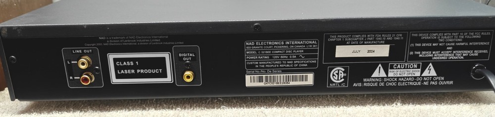 **NAD C521BEE Compact Disc CD Player **