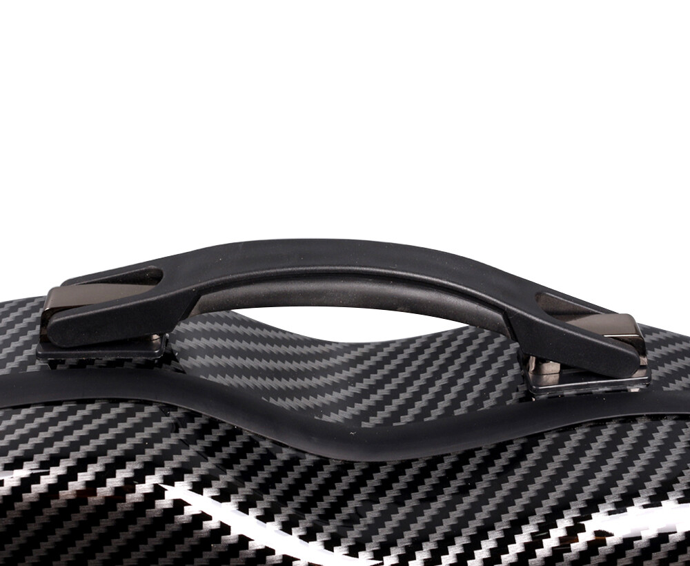 4/4 Black Violin Case Strong Carbon Fiber Violin Cases with Code Lock&Back Strap