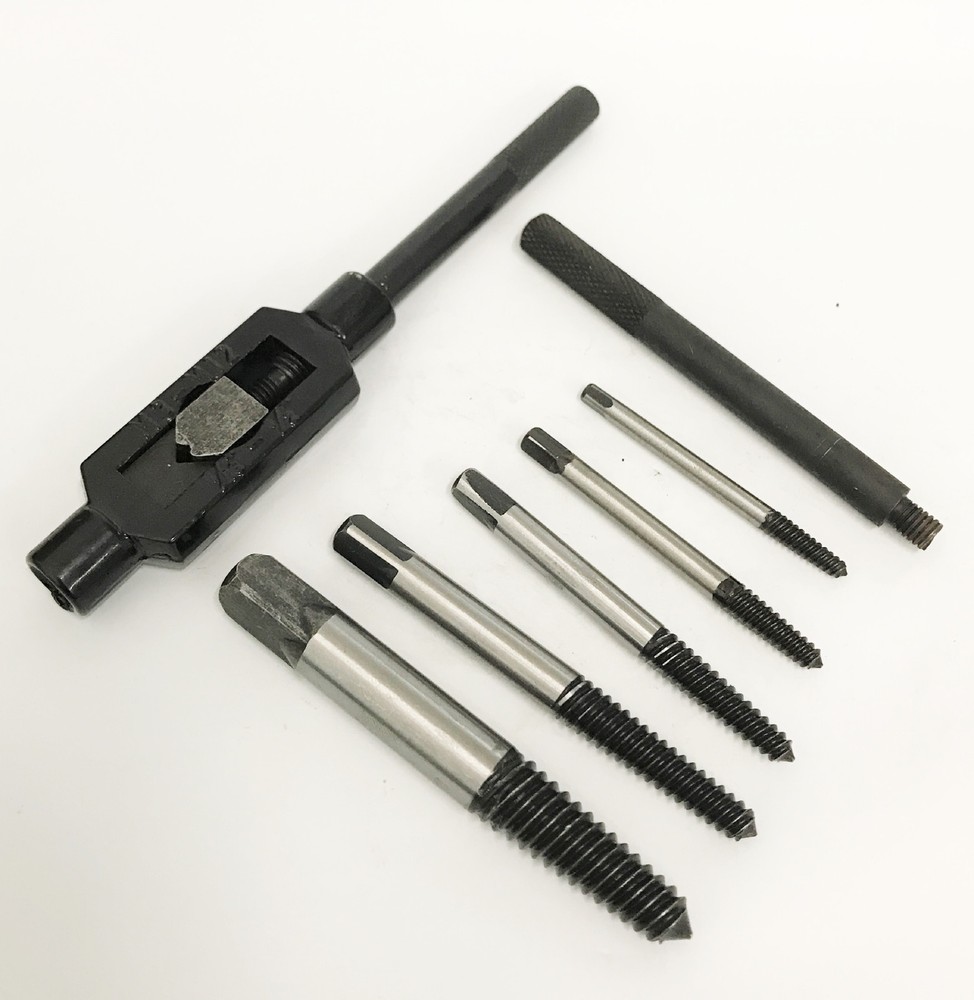 7PC SCREW EXTRACTOR EASY OUT BROKEN SCREW BOLT STUD PIPE REMOVER W/ TAP HANDLE