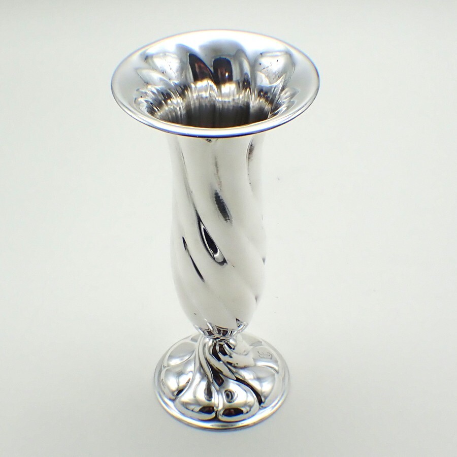 Twisted Design Vase German 835 Silver Mono EF