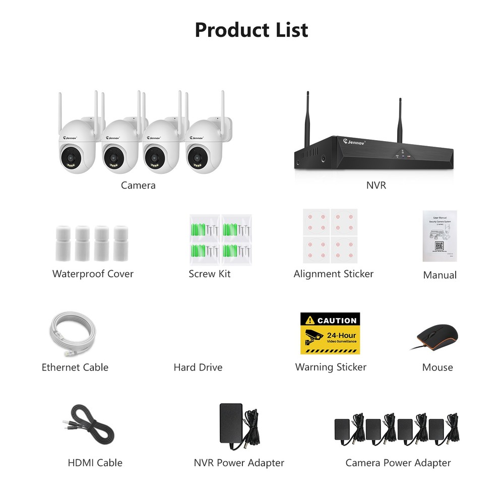 5MP Wireless Home Security Camera System 10CH NVR Two Way Audio Human Detection