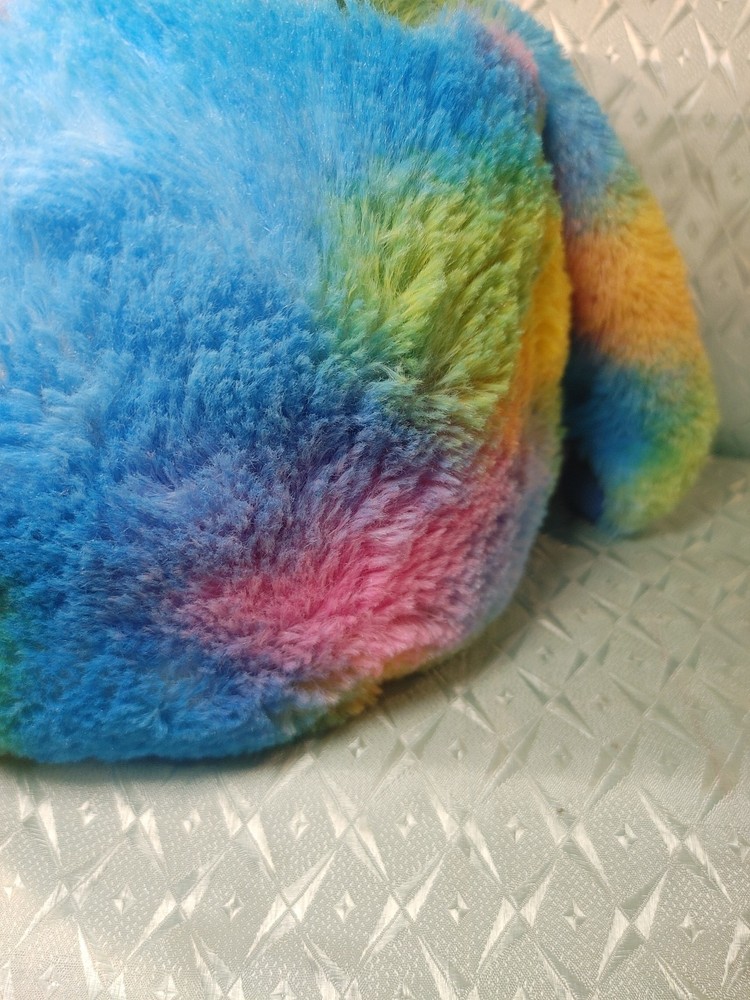 Plush Multicolored Rainbow Bunny Easter Basket With Handle ADORABLE!
