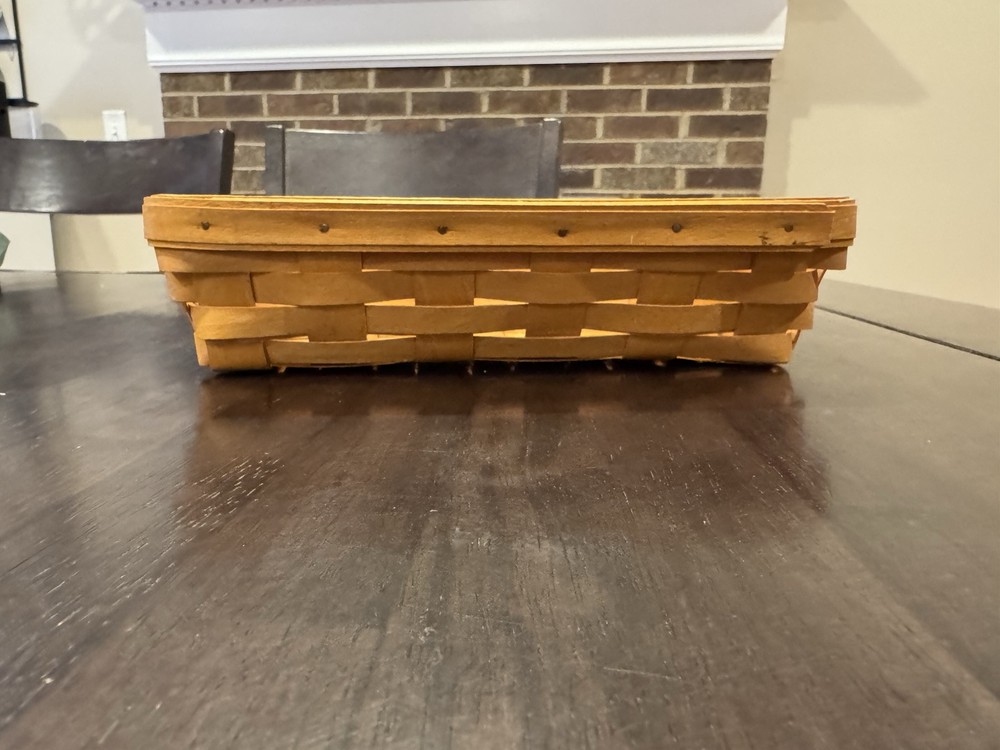 Longaberger Woven Rectangle Low Basket Signed 1997