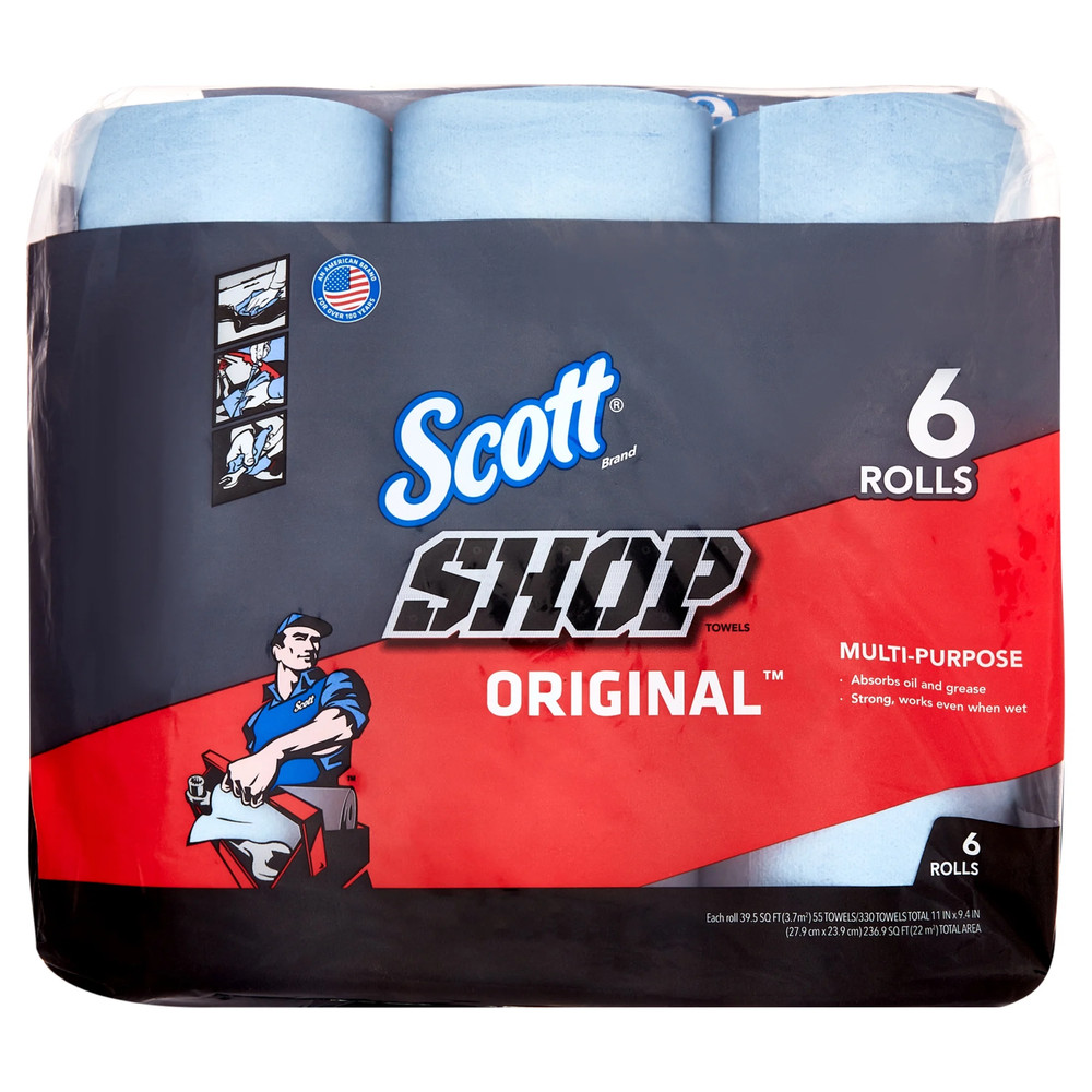 (2 Pack) Shop Towels, 6 Rolls, 55 Sheets per Roll