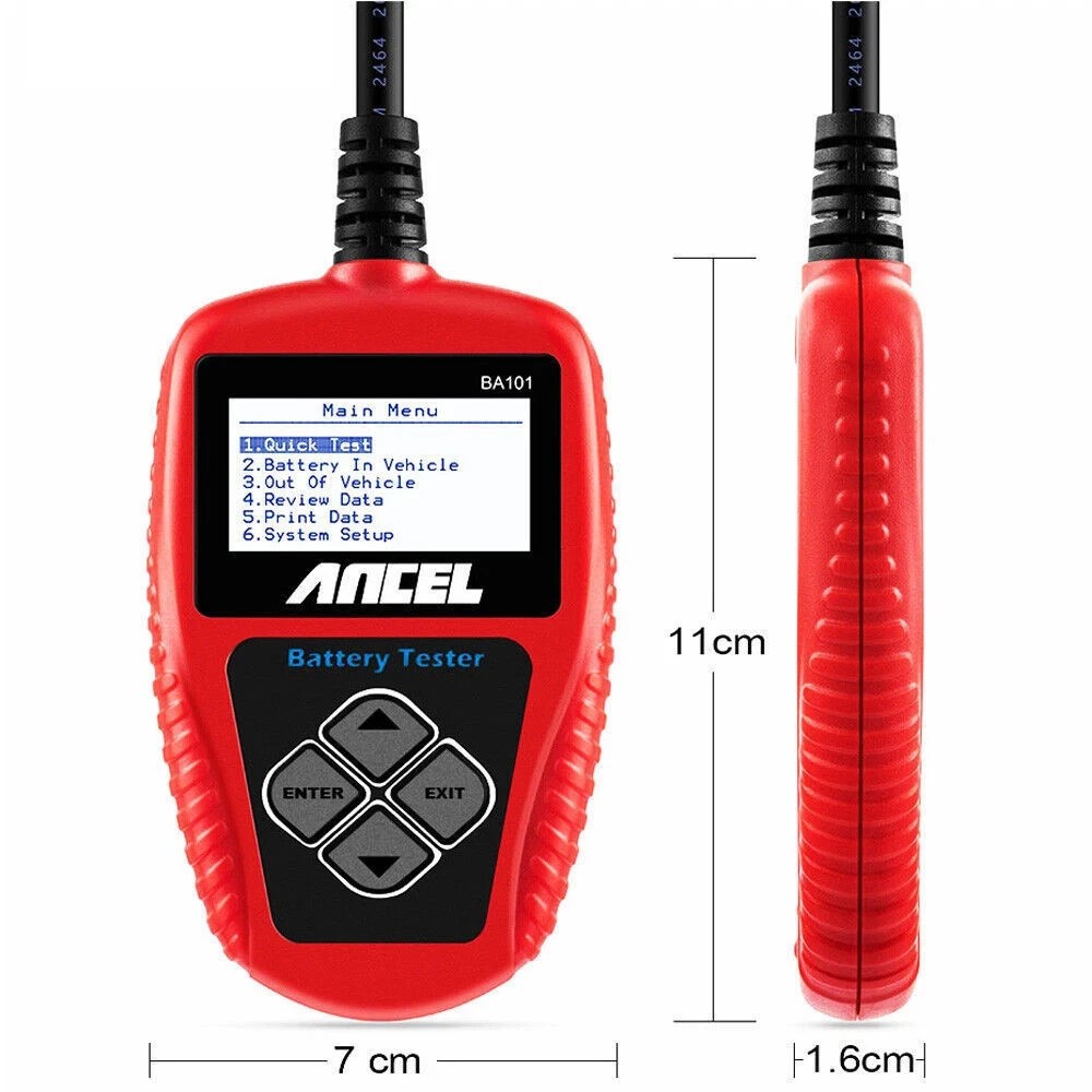 ANCEL BA101 12V 100-2000 CCA Car Load Battery Tester Tool Digital Analyzer