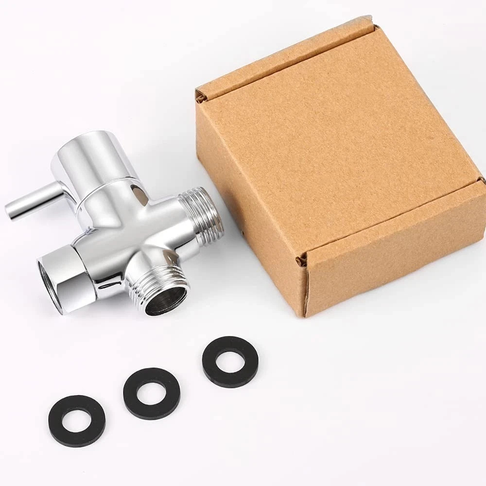 G1/2" Shower Head Diverter Valve, Solid Brass Arm Chrome Finish