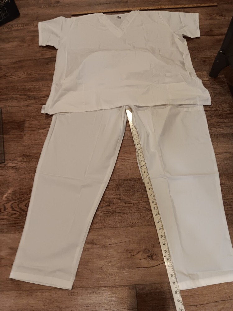 Medical White Unisex Scrubs Set3XL