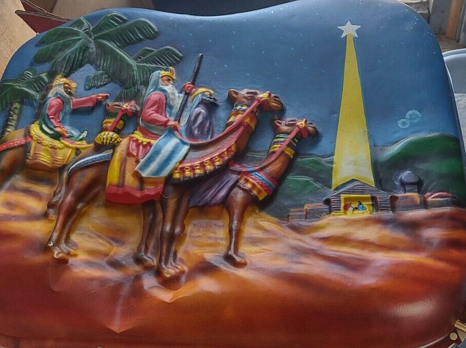 RARE Paramount #377 Three Wise Men Wall Lighted Plaque *Works *14" x 18" *READ