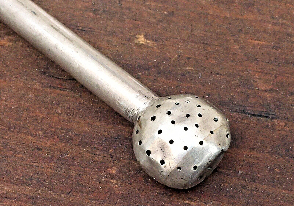 18th c. Spanish Colonial, So. American Hallmarked Silver Mate Cup & Bombilla