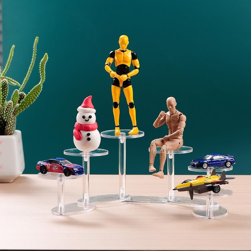 Acrylic Display Riser Stands,Deformable Round Display Rack Adjustable Acrylic...