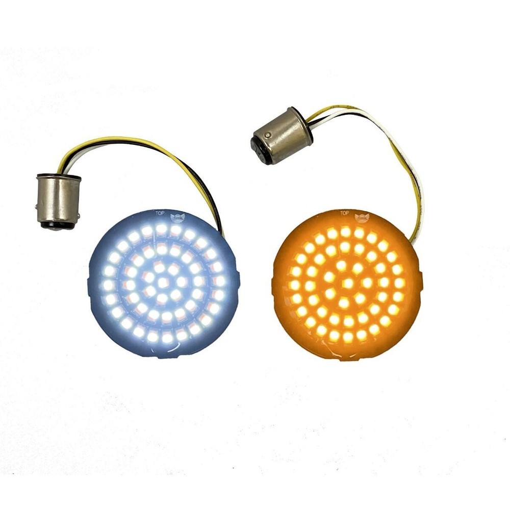 Genesis® 4 Amber/White Bullet Style LED Turn Signal Inserts by Custom Dynamics