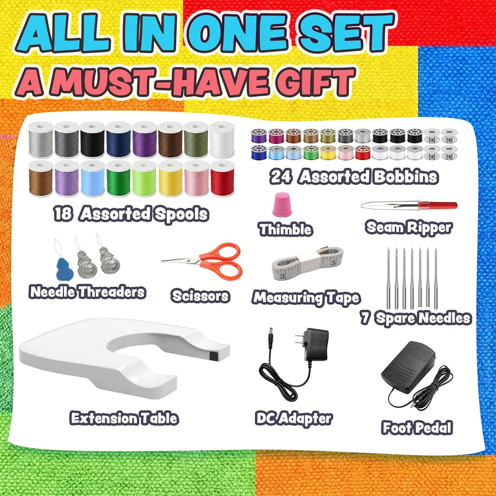 Sewing Machine - 2 Speed Electric Mini Sewing Machine for Beginner, Small Sewing