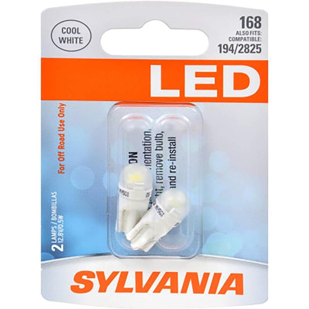 SYLVANIA 168 T10 LED White Mini Bulbs – Dome, Cargo & License Plate (2 Pack)