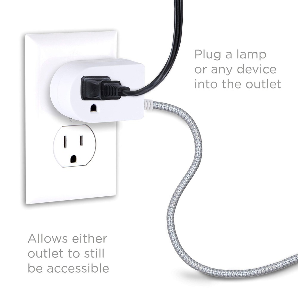 Cordinate Extension Cord with Switch On/Off Plug 2 Pack, 6 Ft 2 White