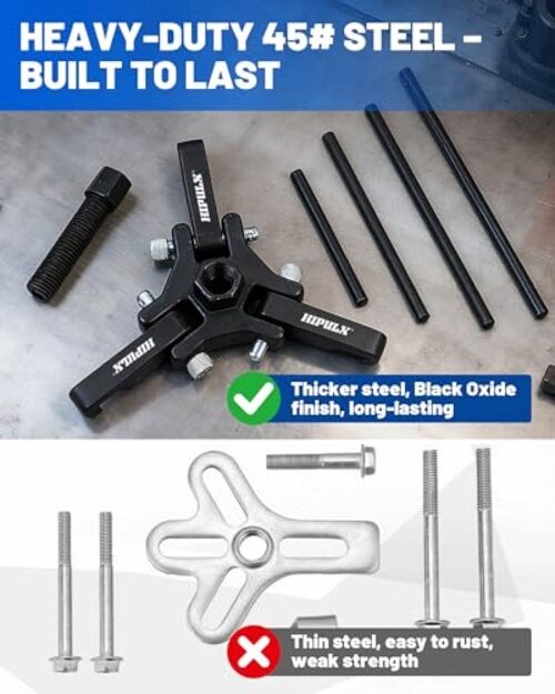 Harmonic Balancer Puller Kit - 3-Jaw Crank Pulley Removal Tool with 4 Force