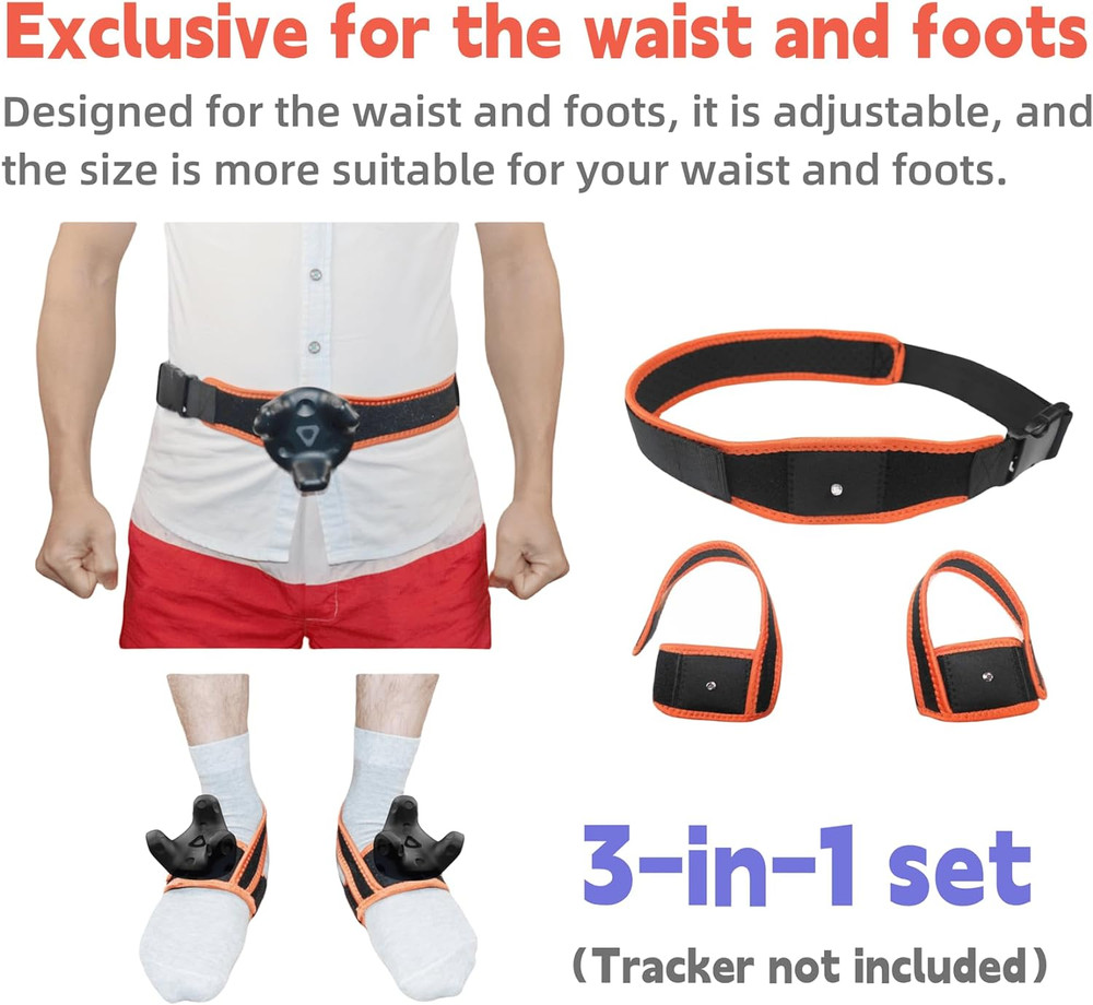 VR Tracker Straps Waist+Feets 3 In1(New Model for 2024), for Vive Tracker, Ultim