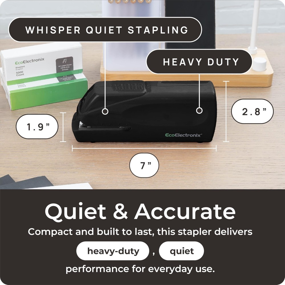 Portable Automatic Electric Stapler - 30 Sheet Capacity, Quiet Operation, Jam...