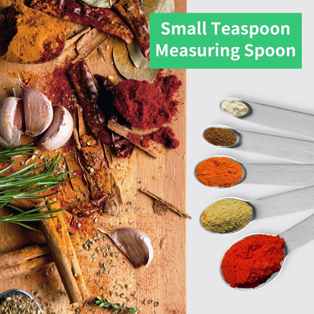 5PCS Small Measuring Spoons Set - Stainless Steel Tiny Measuring Spoons