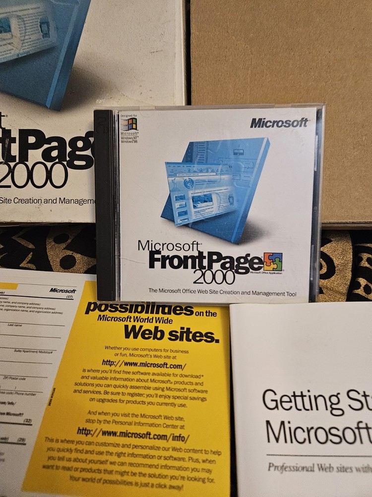 Microsoft FrontPage 2000 – Full Retail Version – NEW Web Design Software