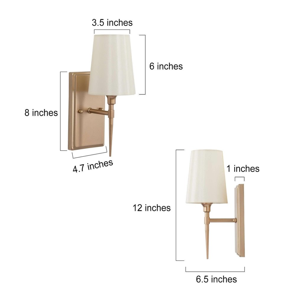 GEPOW Sconces Wall Lighting, Modern Gold Sconce with 1-Light,