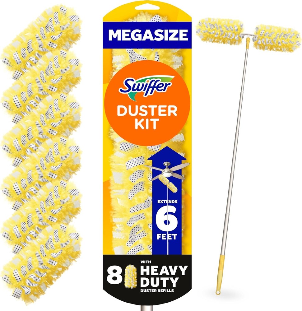 Duster Kit ft Super Extendable Handle, Heavy Duty Starter Kit Refills