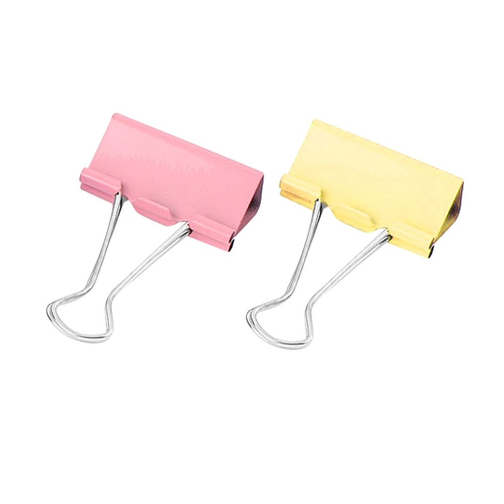 Office Paper Document Organize 19mm Metal Bookbinding Binder Clips 40pcs