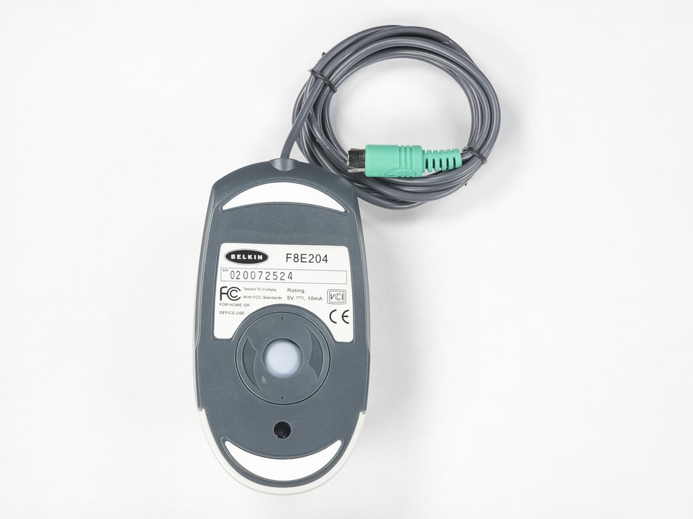 Belkin NetMaster F8E204 3 Button PS/2 Scroll Wheel Ball Mouse Clean Tested