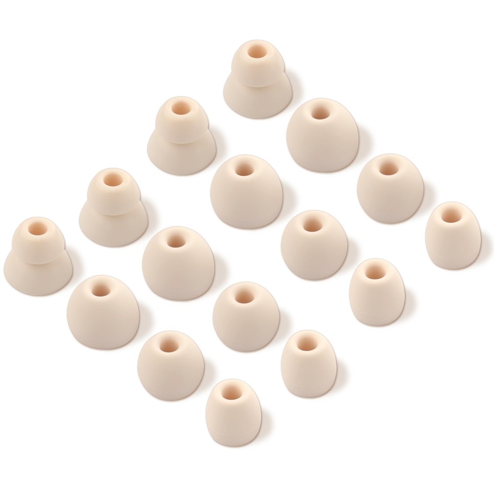 8 Pairs Replacement Eartips Silicone Buds Ear Tips Earbuds Set Lvory