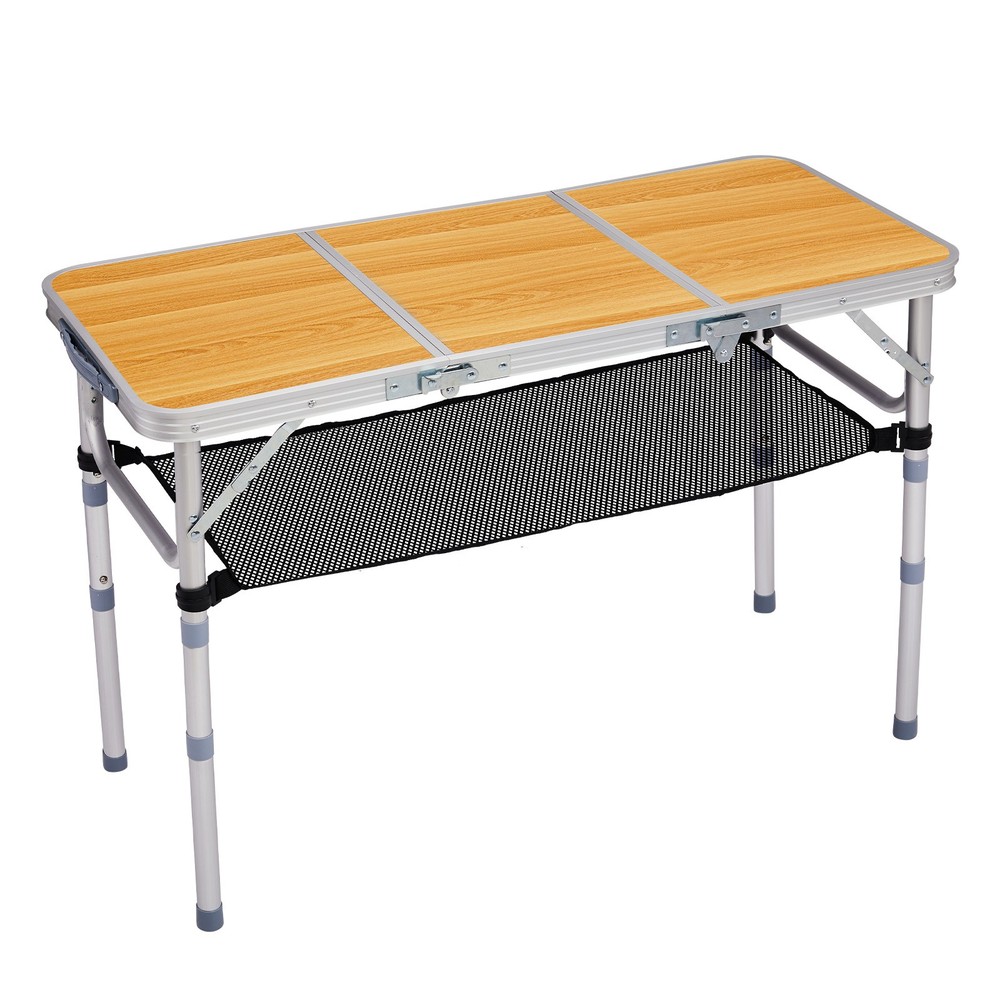 Small Aluminum Foldable Lightweight Patio Side Table with Carry Handle