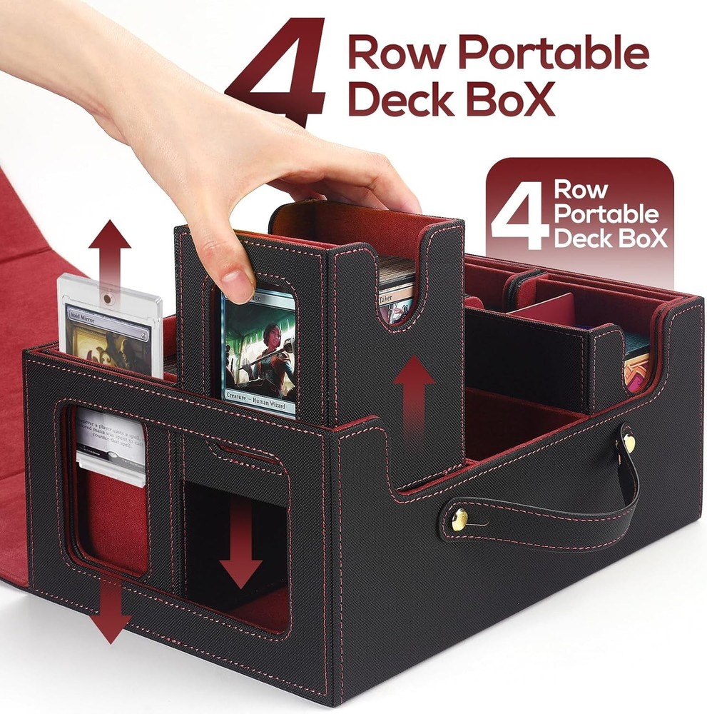 MTG Commander Deck Box - Magnetic Closure & 600+ Card Capacity Storage Case