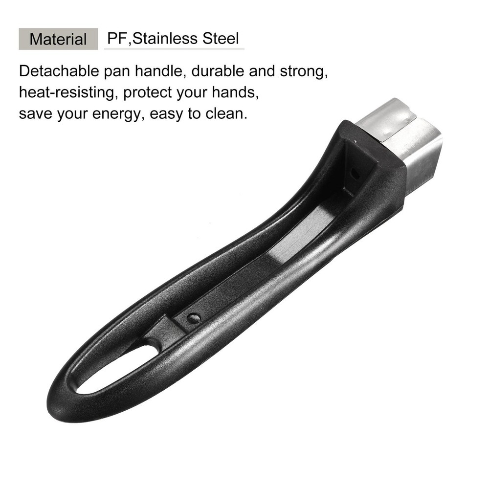 Nonstick Pan Handle Stainless Steel Handle Black 178mm/7inch